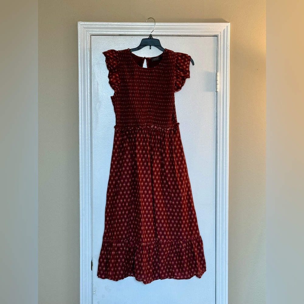 Vineyard Vines Red Ruffled Smocked Sundress